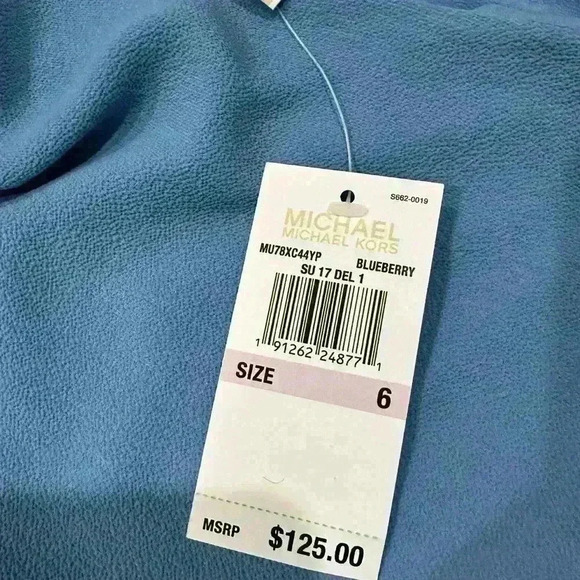 Michael Kors Blue off the shoulder dress size 6 - Picture 2 of 4